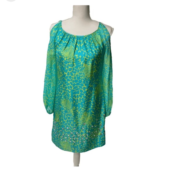 NWT Lilly Pulitzer "Chauncey" Turquoise Jeweled Dress - Picture 1 of 8